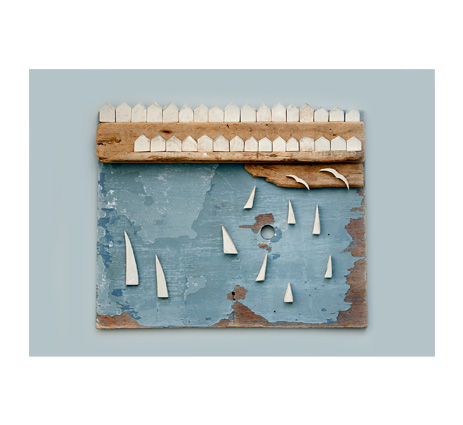 Jan Gueast coastal art - beach huts