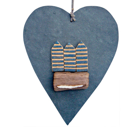 Jan Guest coastal art - beach huts