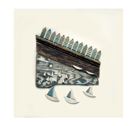 Jan Guest coastal art - beach huts